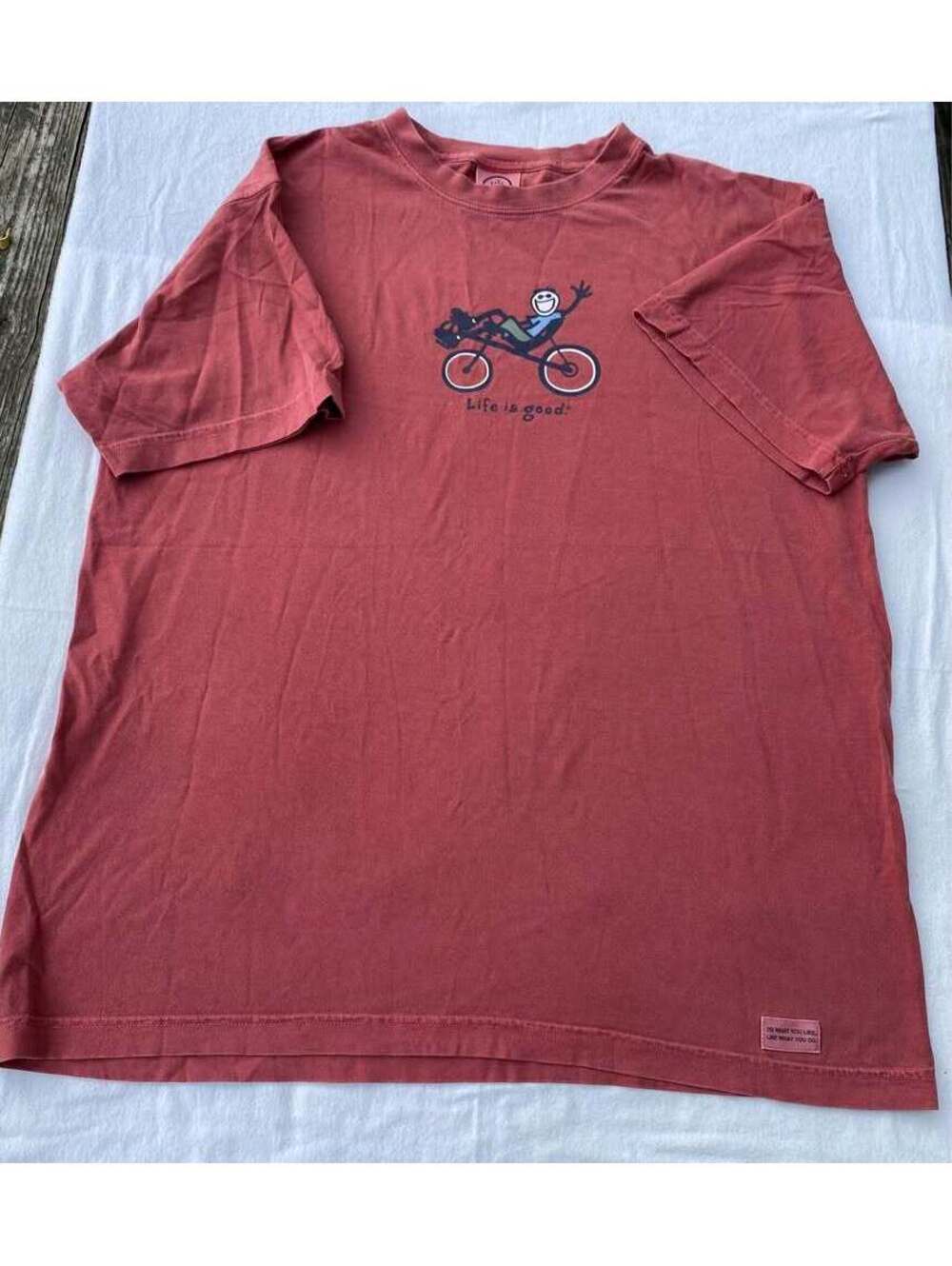 Life is Good Recumbent Bicycle T-Shirt Size L